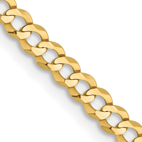14K YELLOW GOLD CONCAVE CUBAN CHAIN 20" 1.50MM 2.1G