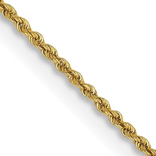 14K YELLOW GOLD SOLID ROPE CHAIN 18" LENGTH 1.42MM