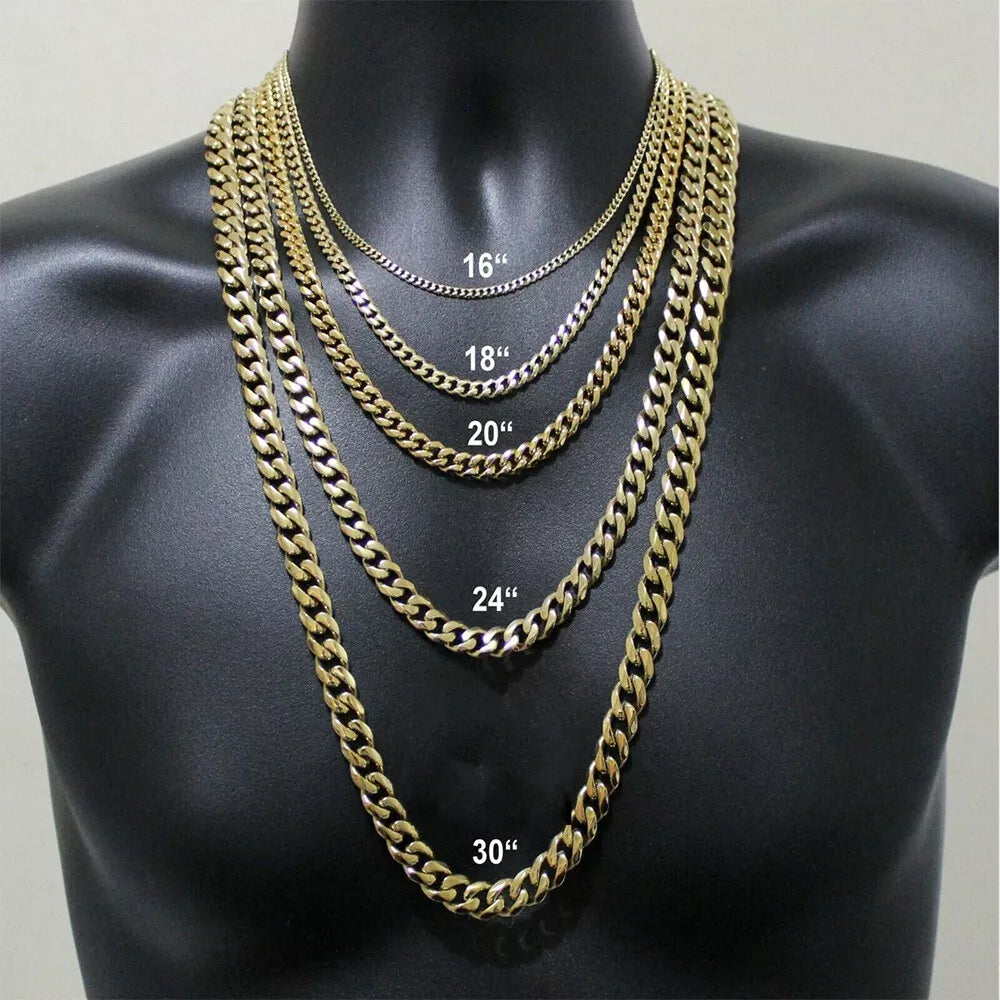 14K YELLOW GOLD WITH PAVE CONCAVE CUBAN CHAIN 24" 8.56MM 27.7G