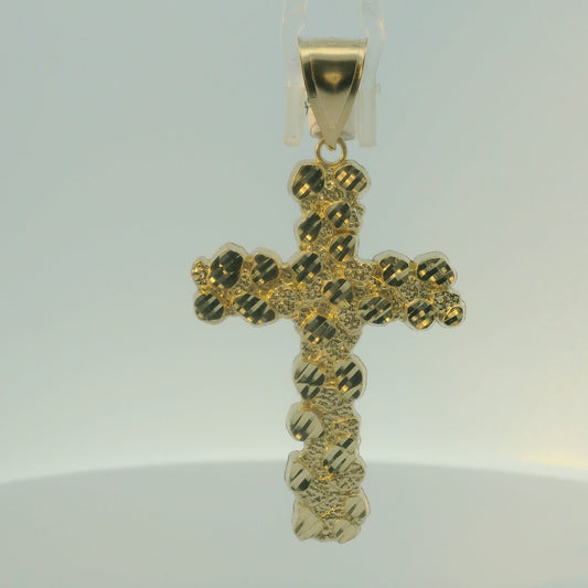 10K YELLOW GOLD SOLID NUGGET CROSS 5.7G